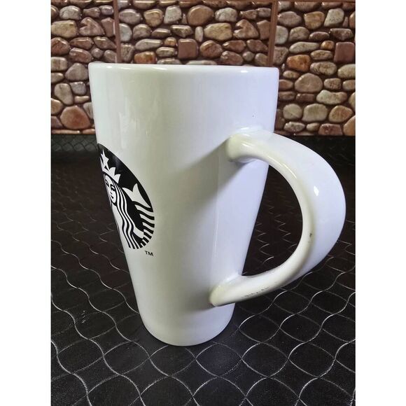 Starbucks 2014 Mug White Handle Ceramic Coffee Cup Black Mermaid Logo 18 Oz - Picture 2 of 7